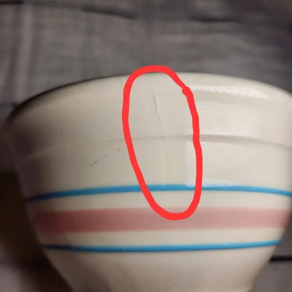 Vintage Blue And Pink Stripe Bowl - Picture 5 of 7